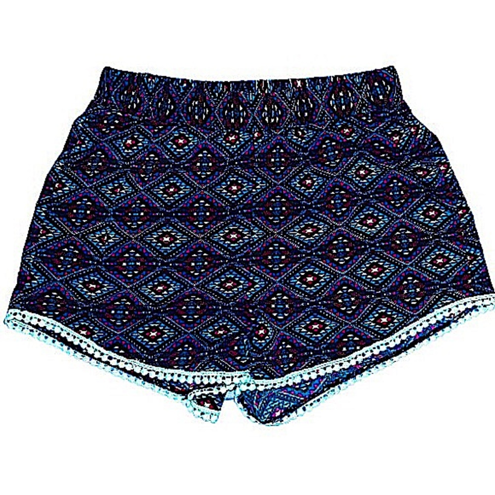 flowy relaxed fit blue & purple shorts | charlotte russe | size xs